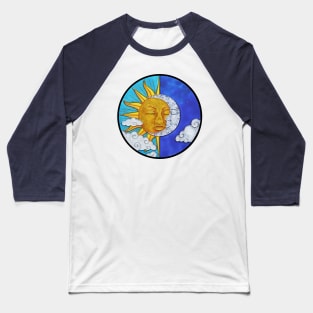 Sun and Moon Stained glass Mandala Baseball T-Shirt